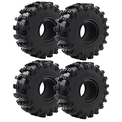 4Pcs ShareGoo Rubber 2.2" Crawler Mud Terrain Tires Super Grip Soft Tyre OD 148mm Compatible with Axial SCX10 90047 D90 TF2 Tamiya CC01 Traxxas TRX4 1/10 RC Rock Crawler Rims Beadlock