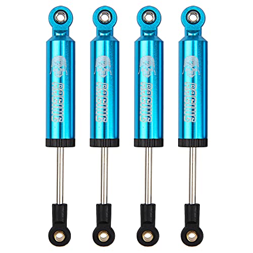 4Pcs Shock Absorber Damper Internal Spring 90mm Aluminum Alloy Shocks Compatible with Axial SCX10 90046 HSP HPI Traxxas TRX4 Redcat 1/10 RC Crawler Car (Blue) - color: Blue