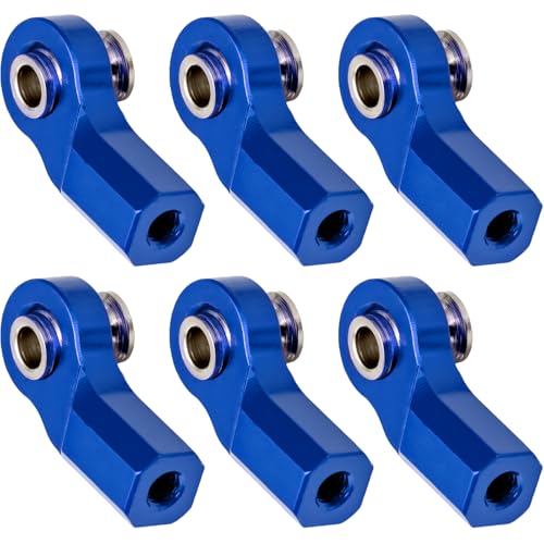 6PCS M3 Tie Rod End Joint Bend Ball Head Holder Linkage Aluminum 4.8mm Ball Cup Compatible with 1/10 Axial SCX10, Traxxas TRX-4, Tamiya CC01, Redcat Gen7, HSP RC Crawler/Trucks (Blue) - color: Blue