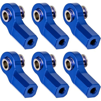 6PCS M3 Tie Rod End Joint Bend Ball Head Holder Linkage Aluminum 4.8mm Ball Cup Compatible with 1/10 Axial SCX10, Traxxas TRX-4, Tamiya CC01, Redcat Gen7, HSP RC Crawler/Trucks (Blue) - color: Blue
