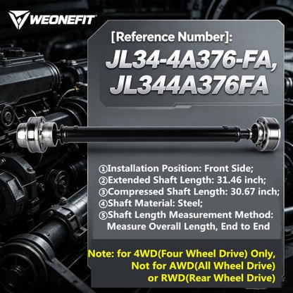 Front Complete Drive Shaft Assembly Replacement for 2018-2020 Ford F-150 5.0L 4WD, Replace OE# JL34-4A376-FA JL344A376FA - size: JL344A376FA