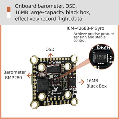 SEQURE Flight Controller Stack FPV FC Stack 30x30 with 4in1 70A ESC AM32 For FPV Drones Racing Freestyle Quadcopter