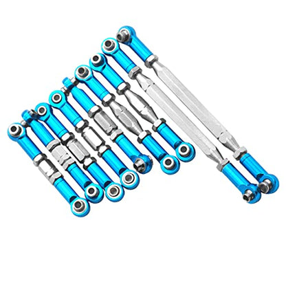 ShareGoo 9Pcs Metal Pull Rod Steering Servo Link Linkages Swing Arm Tie Rod Upper Suspension Ends Compatible with Wltoys 12428-ABC 12429 12423-ABC FY-01 FY-02 FY-03 FY-04 FY-05 FY-07 1/12 RC Car