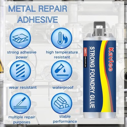 Strong Foundry Glue, High Temperature Resistant Casting Repair, Metal Repair Glue, Premium Liquid Welding Filler for Metal Defects and Repairs (2Kit) - color: 2Kit