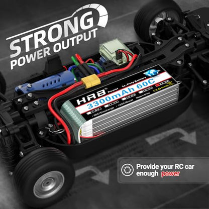 HRB 2PCS 6S 3300mAh Lipo Battery 22.2V 60C XT60 Compatible with RC Plane