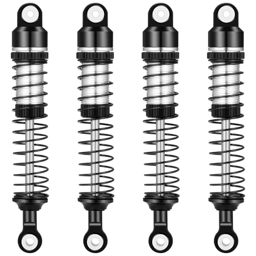 RCLIONS RC Car Shocks 62mm Oil Shock Absorber for 1/18th Redcat Ascent RC Crawler Car Upgrade Parts (Black)