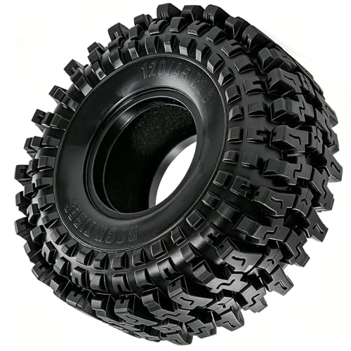 1.9 Inch RC Crawler Tires, Soft Rubber Mud Tyres with Foam Insert, 4PCS for 1/10 Rock Crawler TRX4 SCX10 D90 D110 Gen8