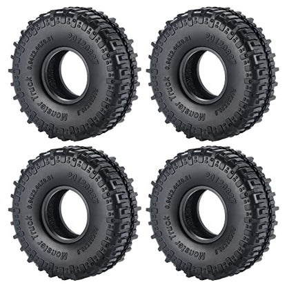 MOHERO 4PCS 1.0" Mud Grappler Rubber Tyre 1.0 Wheel Tires 62 * 22MM for Axial SCX24 90081 AXI00001 002 004 005 006 RC Crawler Car (A Style) - color: C-a Style