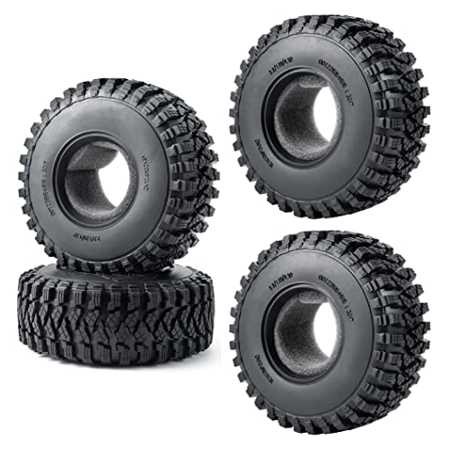 RC Rubber 2.2 Crawler Tires 125MM 4PCS | For 1/10 Scale SCX10 D90 Wraith 90048 90018 RR10, RC Crawler Car, Accessorie