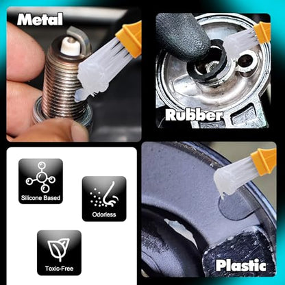 Dielectric Silicone Grease - 4oz Paste for Electrical Connectors, Spark Plugs, Battery Terminal, Brake - Heat Resistant Lube for O Rings, Insulation Protection - Automotive, Marine