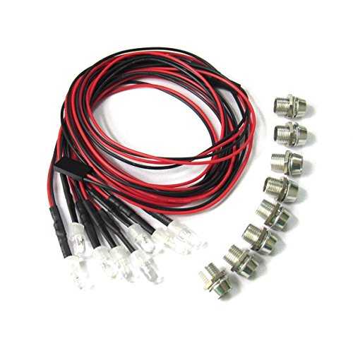 ShareGoo 8Leds LED Light Headlights Taillight Kit Accessories Compatible with Traxxas HSP Tamiya Redcat RC4WD Axial SCX10 RC Car Truck Tank Crawler