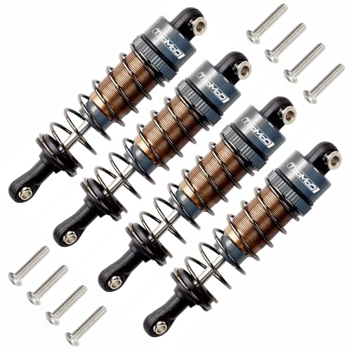 1/10 70mm RC Oil filled Shock Absorbers kit for Tamiya CC01 WR-02 Axial SCX10 D90 HPI HSP 1/10 Crawler Car Buggy Car Upgrades Replace Parts (Grey） - color: Gray