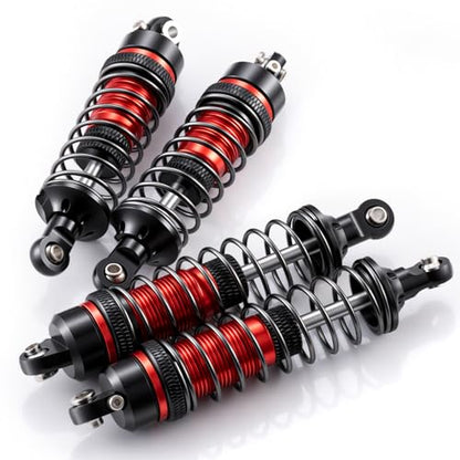 4PCS Full Aluminum RC Car Oil Shock Absorber Front & Rear Shock Absorber Damper Assembled Set Compatible with 1/10 Team Associated RB10 RC Off Road Car Upgrades (Black) - color: Black