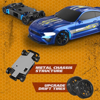 1:43 Scale Mini RC Drift Car, 2.4GHz 4WD Desktop RC Drift Car, 15KM/h Handheld Racing Mini Vehicle with LED Lights, Speed Switching Racing Sport Toy for Adults Teens (Purple) - size: Purple