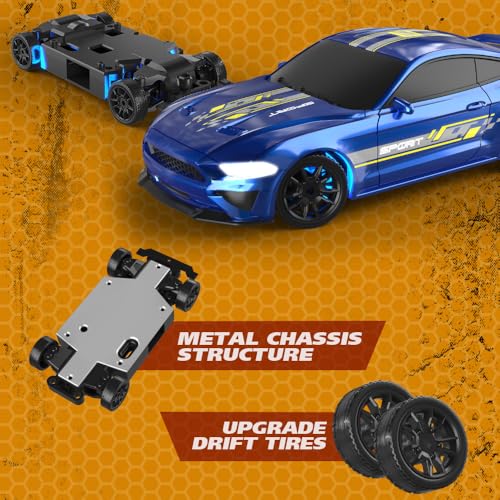 1:43 Scale Mini RC Drift Car, 2.4GHz 4WD Desktop RC Drift Car, 15KM/h Handheld Racing Mini Vehicle with LED Lights, Speed Switching Racing Sport Toy for Adults Teens (Dark Green) - size: Dark Green