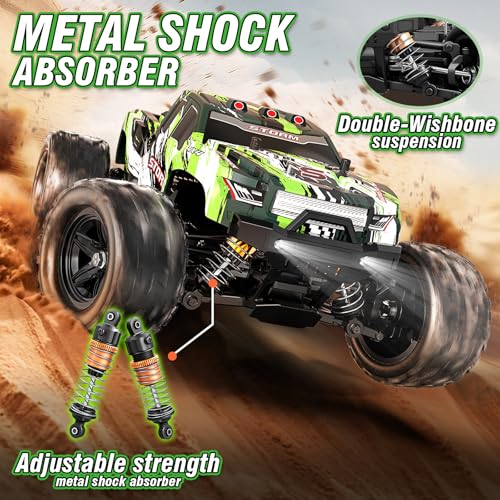 1:18 All Terrain RC Car for Adults & Boys (HS18-05), 4WD Off-Road RC Truck High Speed Fast 40+ KPH, 4X4 Waterproof Remote Control Car with 2 Rechargeable Batteries