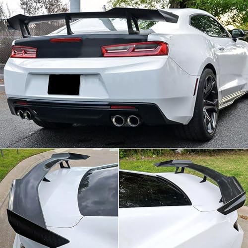 for 2016 2017 2018 2019 2020 2021 2022 2023 2024 Chevy Camaro SS RS LT ZL All Models Rear Trunk Spoiler Wing, ZL1 1LE Style Lip Spoiler Wing Without Rear View Camera (Glossy Black) - size: For Chevy Camaro ZL1 (2016-2024)