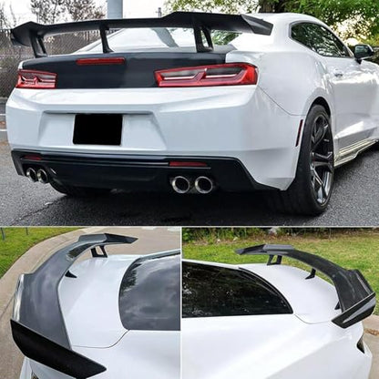 for 2016 2017 2018 2019 2020 2021 2022 2023 2024 Chevy Camaro SS RS LT ZL All Models Rear Trunk Spoiler Wing, ZL1 1LE Style Lip Spoiler Wing Without Rear View Camera (Glossy Black) - size: For Chevy Camaro ZL1 (2016-2024)