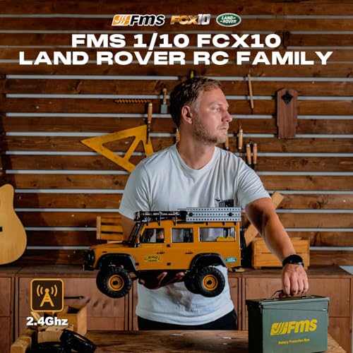 FMS 1/10 FCX10S Land Rover Camel Trophy Edition RC Crawler, Hobby RC Rock Crawler with Lighting System, 4-Link Suspension for Adults, RS (Discovery) - color: Discovery