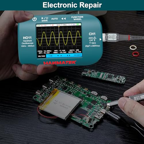 HANMATEK HO11 Handheld Digital Oscilloscope - 10MHz Bandwidth, 48MSa/s High-Precision Sampling, 2.8" TFT Display, USB Rechargeable, Advanced Trigger System, Portable for Fieldwork - style: Professional 10 Mhz