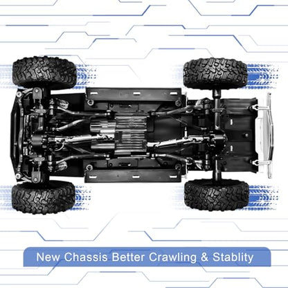 WPL C64-1 1:16 4WD RC Rock Crawler with 3 Batteries Blue | RTR off-road truck with upgraded gearbox & 260 motor for adult RC hobby - color: C64-1-blue