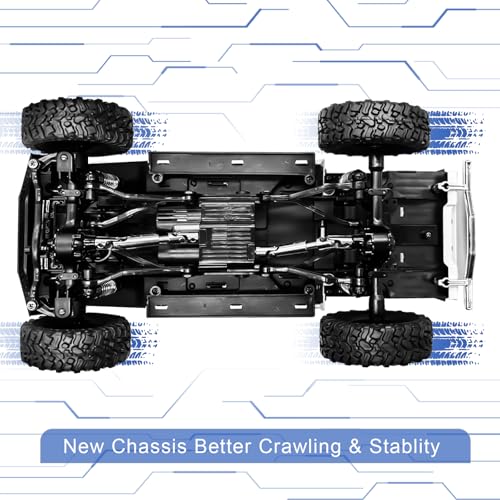 WPL C64-1 1:16 4WD RC Rock Crawler with 3 Batteries Blue | RTR off-road truck with upgraded gearbox & 260 motor for adult RC hobby - color: C64-1-blue