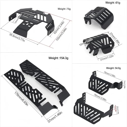 TRX4 Armor Kit,1/10 RC Chassis Armors Set Skid Plate for TRAXXAS TRX-4 Sport Bronco K5 Blazer Defender Body Link Shock Axle Protector (7)