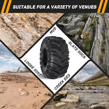 4pcs 2.2inch Crawler Tires Super Soft Rubber 128mm/5.04" Mud Tyres Foam Insert for 1/10 RC Crawler Car Axial Wraith Traxxas TRX4 Sport Redcat Everest 10