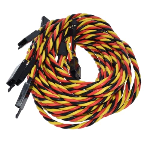 BackBayRC - 20awg Servo Extension Wire w/Safety Clip - 100 Strands for RC Vehicles, Drones, E-Bikes - 8 Lengths / 5 Wires per Pack (120CM / 48in) - style: 120CM / 48in