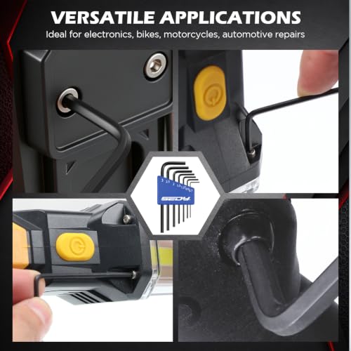 SEDY 7-Piece Mini Hex Key Metric Set, L Shape Allen Wrench, 0.7mm, 0.9mm, 1.27mm, 1.5mm, 2mm, 2.5mm, 3mm, Cr-V - style: 7-Piece Mini Metric Hex Key Set