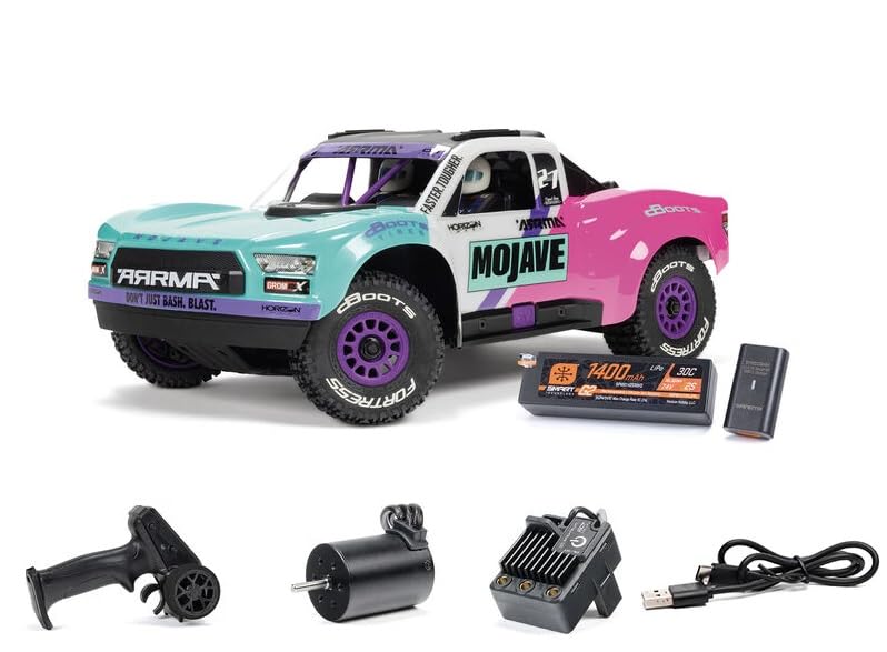 ARRMA Mojave GROM 223S BLX Brushless 4X4 Small Scale Desert Truck RTR with Battery & Charger - Remote Control Car, RC Racing Car 4WD 1/18 On-Road (Teal (ARA2304ST1))