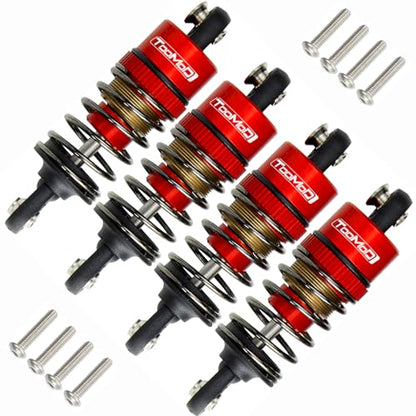 52MM Oil Shock Absorbers Upgrade Compatible with 1/10 RC Cars | Fits Tamiya TT-01/02 / M03-06 / TA05/06 / M05 / M06 - Oil Damper Upgrade - Red - color: Red