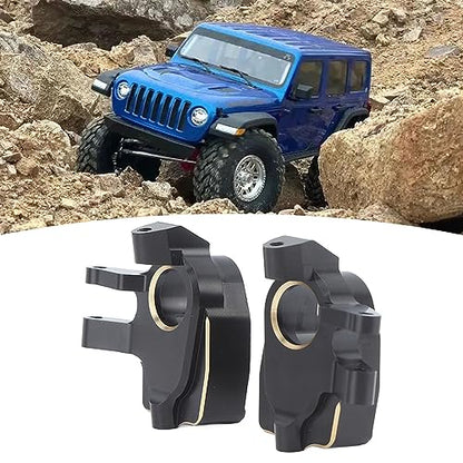 2 Pcs 1/10 RC Crawler Car Front Portal Axles Aluminum Steering Knuckles, Portal Axle Steering Knuckles Upgrades Parts Accessories for SCX10 III