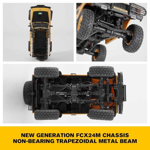 FCX24MS FMS 1/24 RC Crawler, Land Rover Family, 2.4Ghz Off-Road RC Rock Crawler with Lighting Effects and Speed Switch, RC Cars for Adults, Range Rover - color: Range Rover