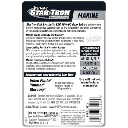 STAR BRITE Synthetic 75W90 Gear LUBE, Marine-Grade, API GL-5 Certified - size: 32 Oz Quart, style: 75W-90 Synthetic