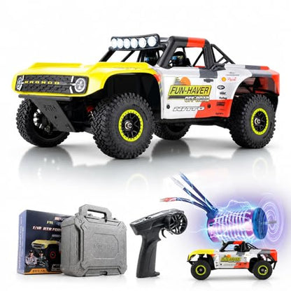 FMS 1/18 RC Truck FSC18 Ford Bronco, Officially Licensed by Ford Short Course RC Car, 4x4 Off-Road RC Crawler with LED Lights, and Quick-Release Body-RS (Race Livery A (Brushless RS)) - style: Race livery A -Brushless RS