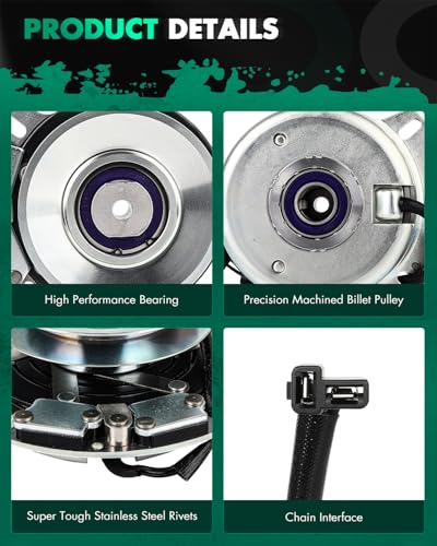 SCITOO Electric Lawnmower, PTO Clutch Fit for John Deere: AM126100 / for Warner: 5219-1 / for Xtreme: X0327 | |for Warner 5219-1 |for Xtreme X0327 - style: Push