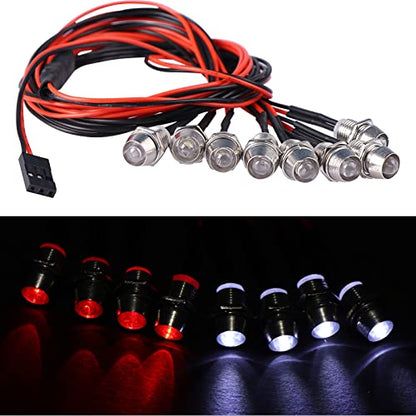 RC Scale Crawler Led Light Kit, RC SC Car Headlights and Taillight Combo for 1/10 Slash RC Truck SCX10 GEN7 Crawler, 1-Set