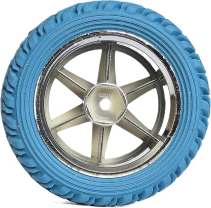 4PCS 75mm Rubber Tires and 6Spokes Plastic Wheel Rims Tyre for 1/10 RC On-Road Drift Racing Car 1:14 1:16 Rally Car for Tamiya Kyosho HPI HSP TT02 Upgrades Parts (Blue Silver) - color: Blue Silver