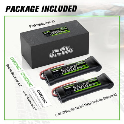 OVONIC 8.4V NiMH Battery 3200mAh 7 Cell RC Battery with TMY Connector