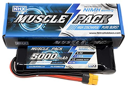 NHX Muscle Pack 8.4V 5000mAh 7-Cell Nimh Battery w/ XT60 Connector