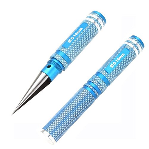 ShareGoo Universal 0-14mm RC Reamer Hole Puncher with Sleeve & Curved Scissors Tool Drills Set for RC Body Shell RC Car Truck Tank Drone (Blue)