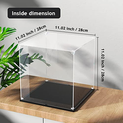 Clear Acrylic Display Case, Self-Assemble Showcase for Collectibles, Action Figures, Dolls- Alternative Glass Box for Commemorative Gifts (11x11x11 inch, 28x28x28 cm) - size: 11x11x11 inch, 28x28x28 cm