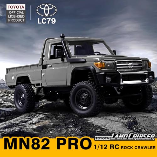 ARRIS MN82 PRO 1/12 Toyota LC79 RC Rock Crawler 4WD RTR Truck | Upgraded Chassis, LED Lights, Full Proportional Control, Trail Ready Design - color: Mn82pro-silver