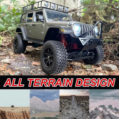 WPLDEWAN 1/12 RC Crawler MN-128 Remote Control Jeep Truck Off Road | RC Rock Crawler 4x4 All Terrain with 390 Motor Full Proportional Upgraded Chassis Opening Doors Hobby Grade Model Adult