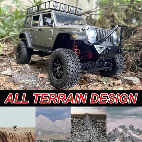 WPLDEWAN 1/12 RC Crawler MN-128 Remote Control Jeep Truck Off Road | RC Rock Crawler 4x4 All Terrain with 390 Motor Full Proportional Upgraded Chassis Opening Doors Hobby Grade Model Adult
