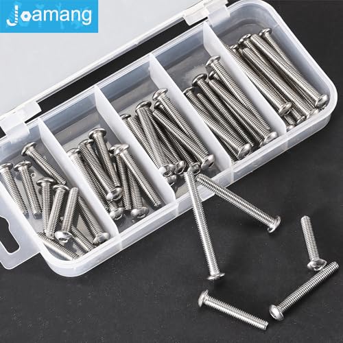 M4 x 30mm 35mm 40mm 45mm 50mm Button Head Socket Cap Screws Bolts, Stainless Steel 304, Metric Allen Hex Drive, Bright Finish, Fully Threaded, Assortment Kit 50PCS - size: Button M4x30-50 mm