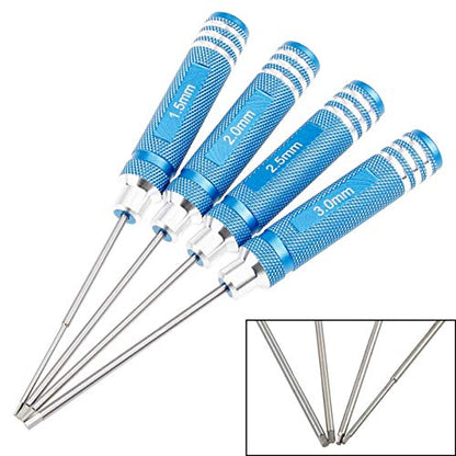 Share Goo H1.5mm 2.0mm 2.5mm 3.0mm Handle Allen Hex Screwdrivers Key Driver Tool Kit Compatible with RC Car Truck FPV Helicopter Drone(Blue) - color: Blue