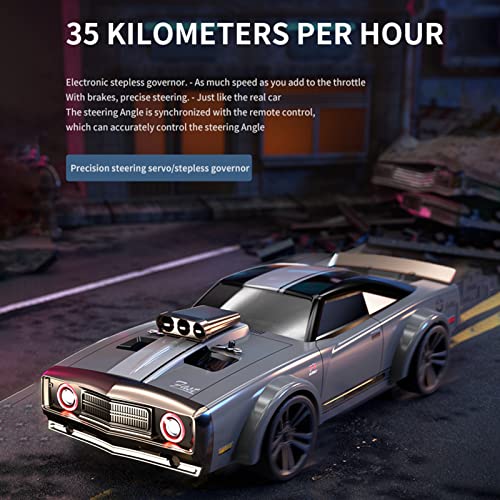 GoolRC RC Drift Car, 1:16 Scale Remote Control Car, 4WD 35KM/H High Speed Racing Car, 2.4GHz RC Drifting Car for Adults with Cool LED Lights, Extra Drift Tires and 2 Batteries (Red) - color: Red, size: 2 Batteries
