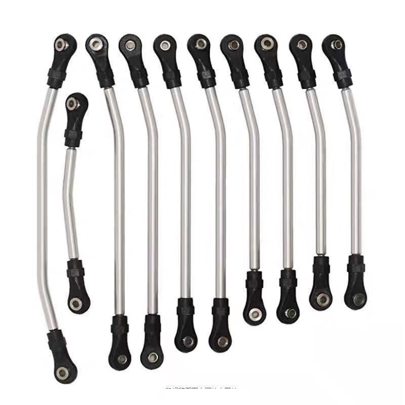 RC Metal Links Upper Lower Linkage Chassis Link Set with Plastic Rod Ends,313/324mm Wheelbase for 1/10 AXIAL SCX10 II 90046 RC Crawler Car (313mm)